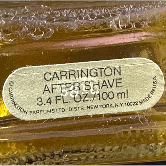 Vintage Carrington After Shave 3.4 fl oz 100 ml Splash Carrington Parfums Ltd - Picture 5 of 15